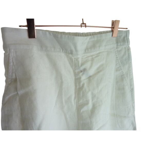 NWT Madewell Pull On Straight Crop Linen Blend White Pants 8 - Picture 2 of 6